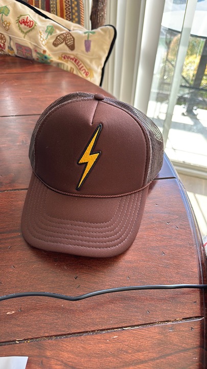 Aviator Nation Brown Lightning Bolt Trucker Hat
