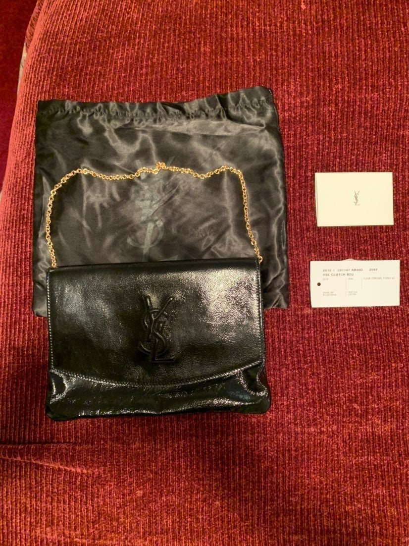 Y.S.L. black patent purse