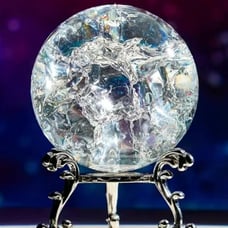 Clear Crackle Sphere with stand