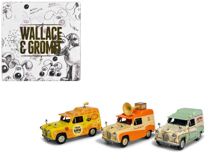 Wallace & Gromit Austin A35 Van Collection Set of 3 Pieces Diecast Model Cars