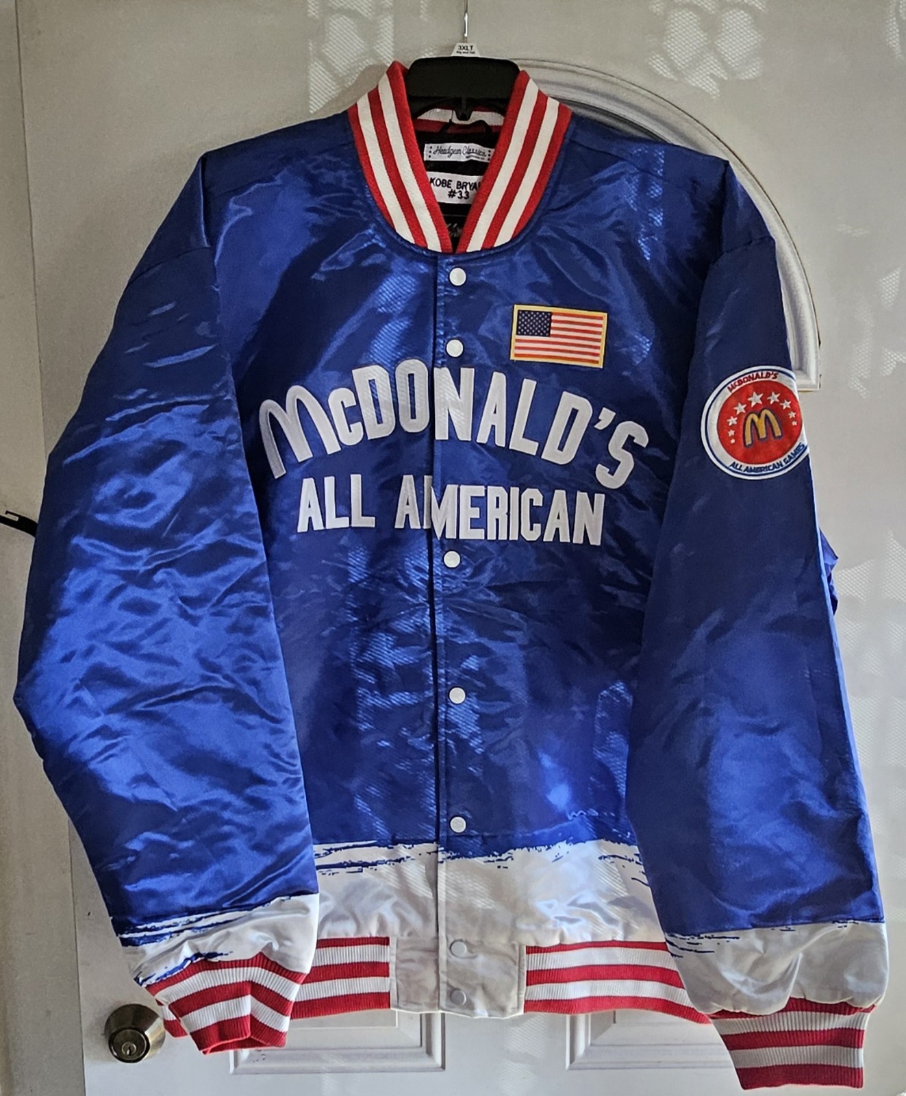 ALL STAR ELITE MCDONALDS ALL AMERICAN KOBE BRYANT SATIN JACKET (BLUE/WHITE)