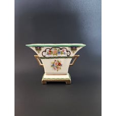 Vintage Art Deco Noritake Vase RARE Four Compartments Triangle Fan Shape READ