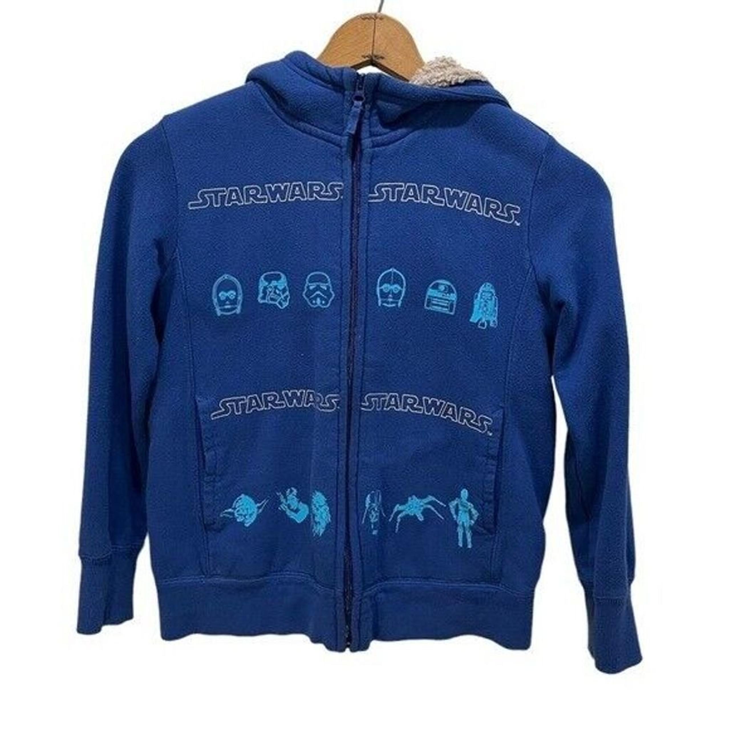 UNIQLO Star Wars Hoodie Jacket Kids Size 8-10 yrs Full Zip Wool Lined Blue