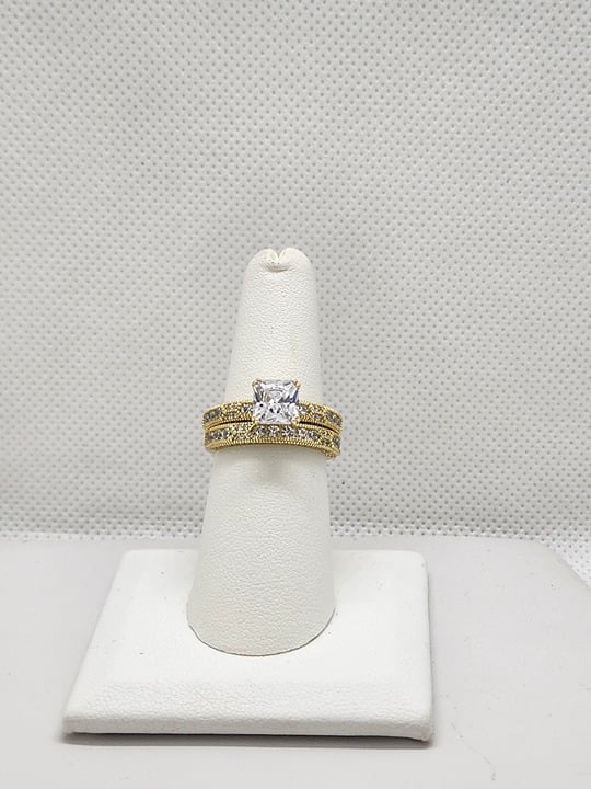 Brand New Sterling Silver 925 2pcs Gemstone Ring
