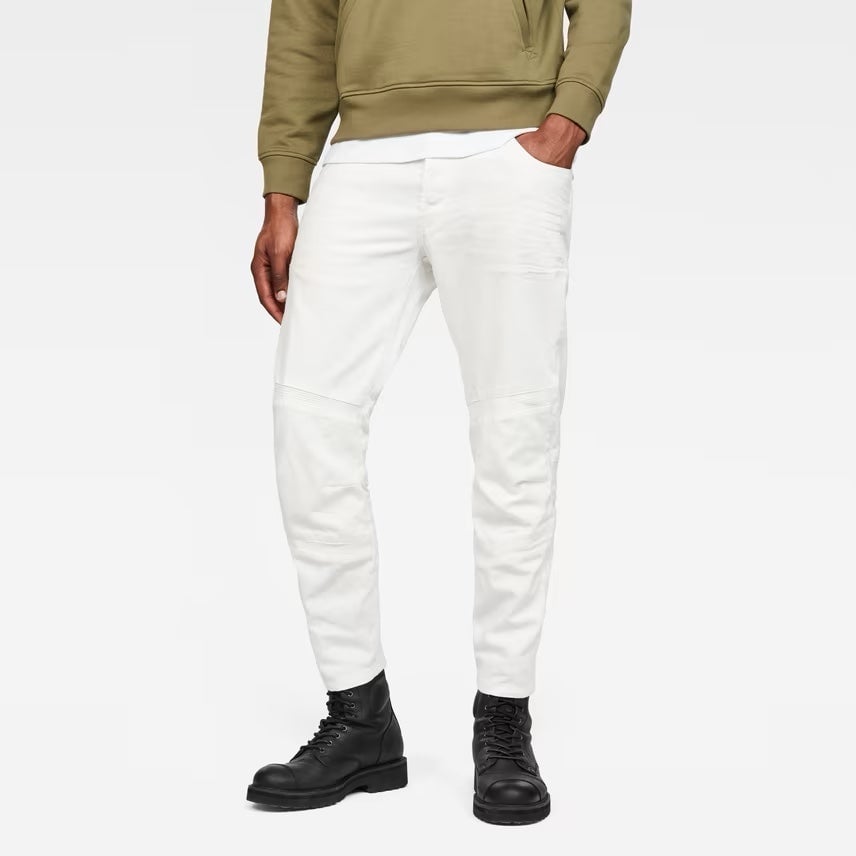100% Authentic Men G Star Motac Deconstructed 3D Slim Cropped White Jeans 36x32