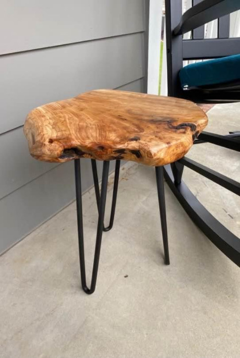Solid Cedar Wood Naturally Shaped Stool And End Table Stand