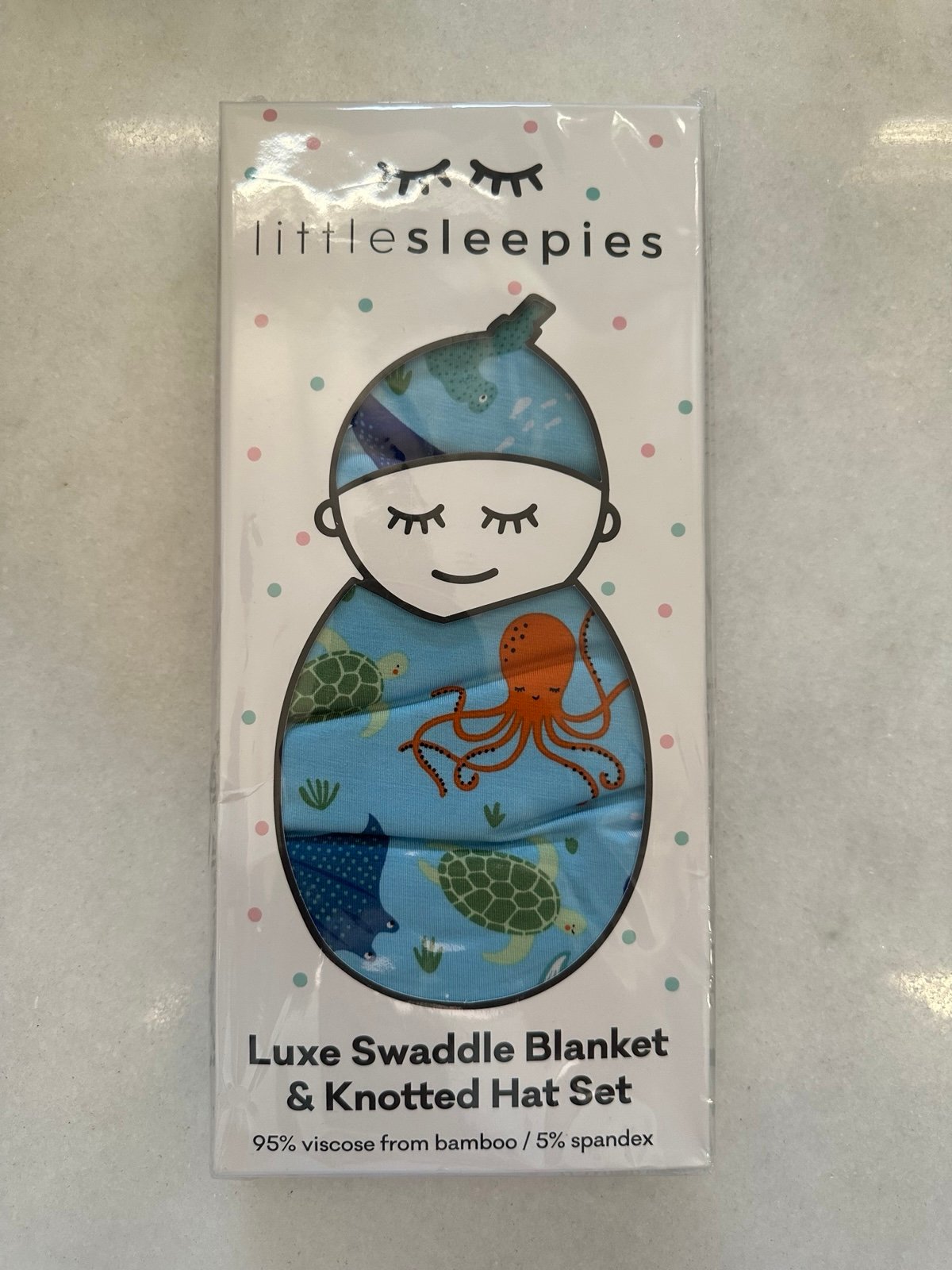Little Sleepies Marine Life Swaddle + hat