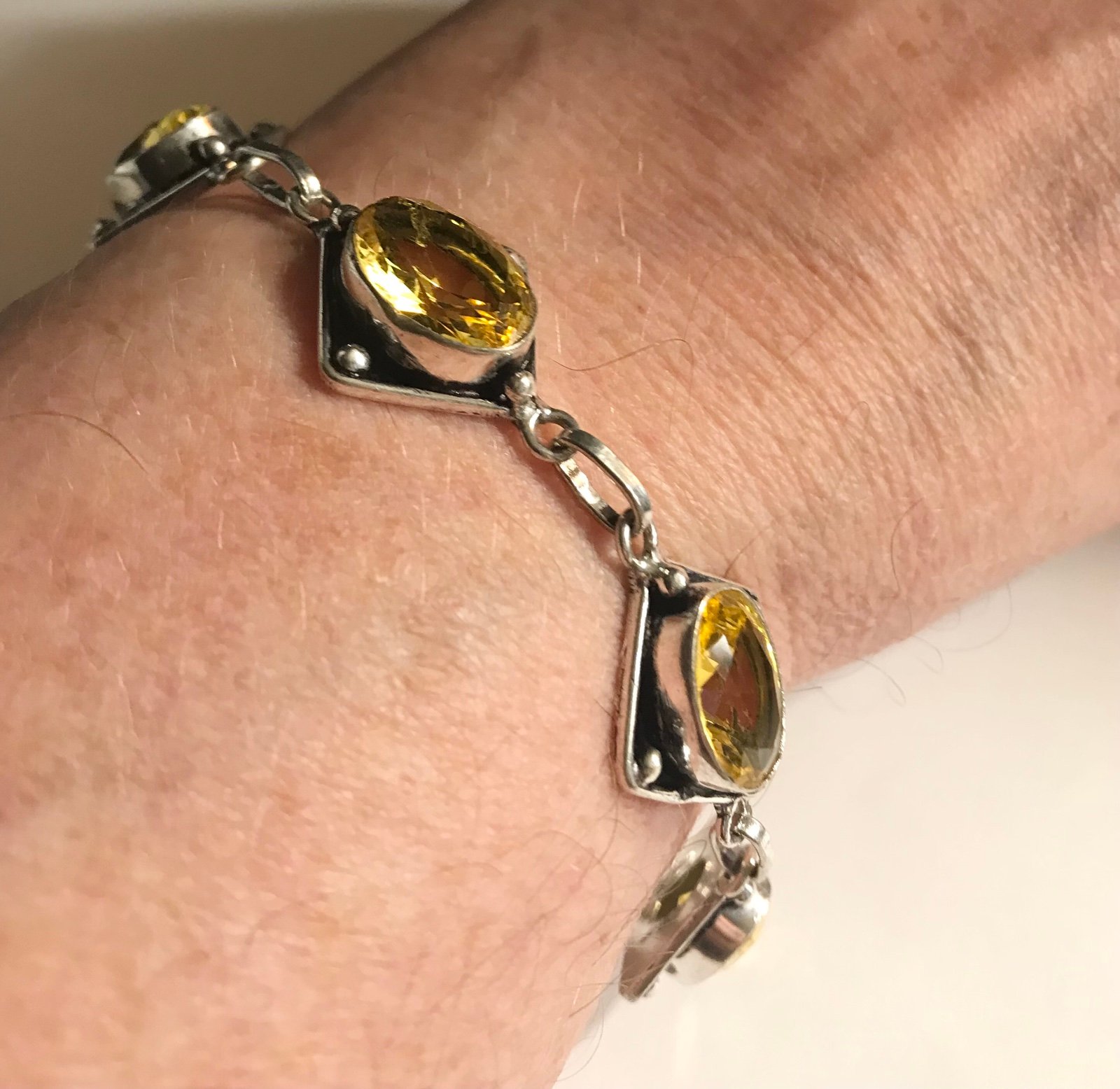Citrine 925 Sterling Silver Bracelet