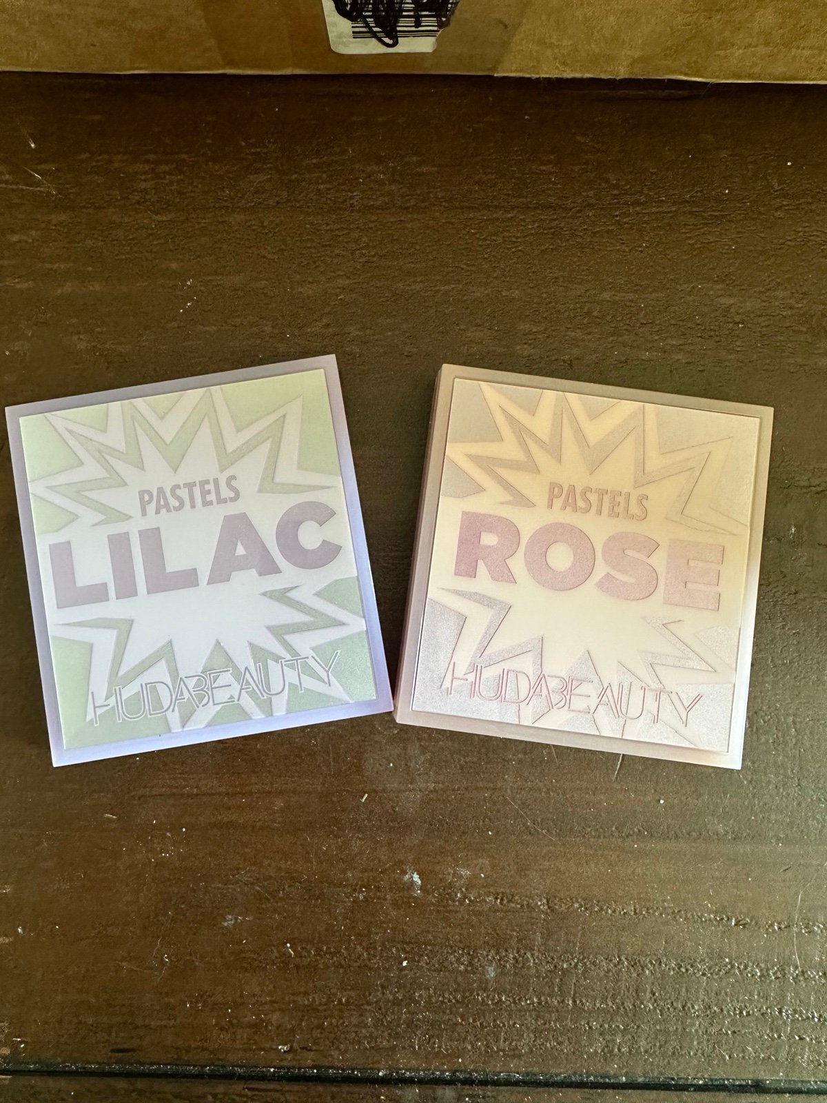 huda beauty lilac and rose pallets