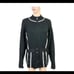 NILS Sportswear Black Knit Quarter Zip Belted Ski Sweater XL