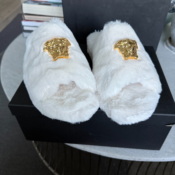 VERSACE Medusa Men's Faux White Slippers, sizes 45