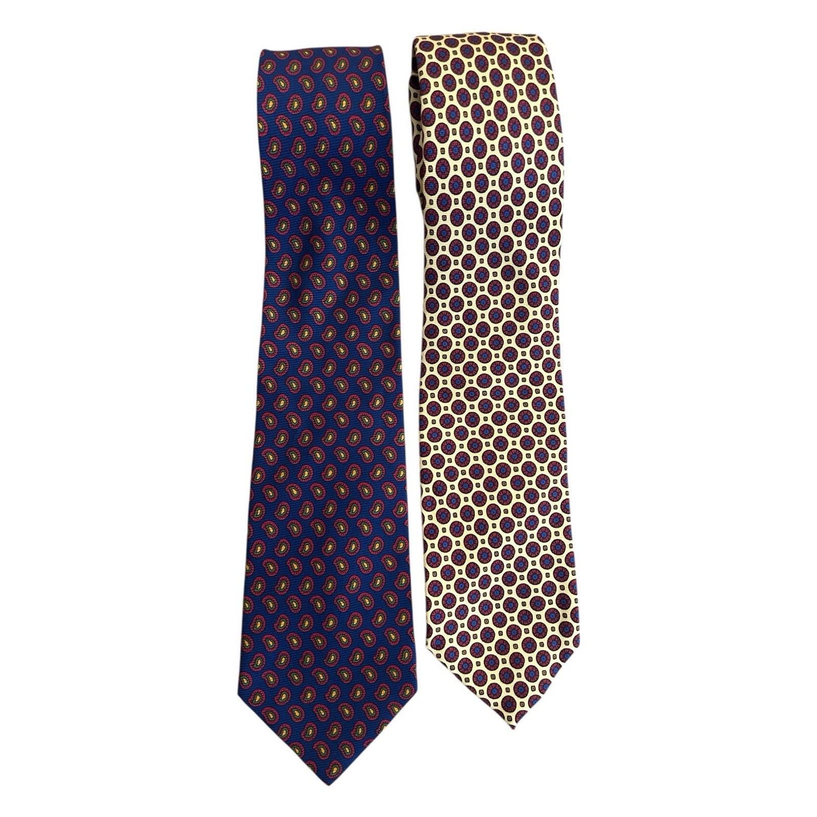 Polo Ralph Lauren LOT 2 100% Silk Men's Neck Ties Made in Italy