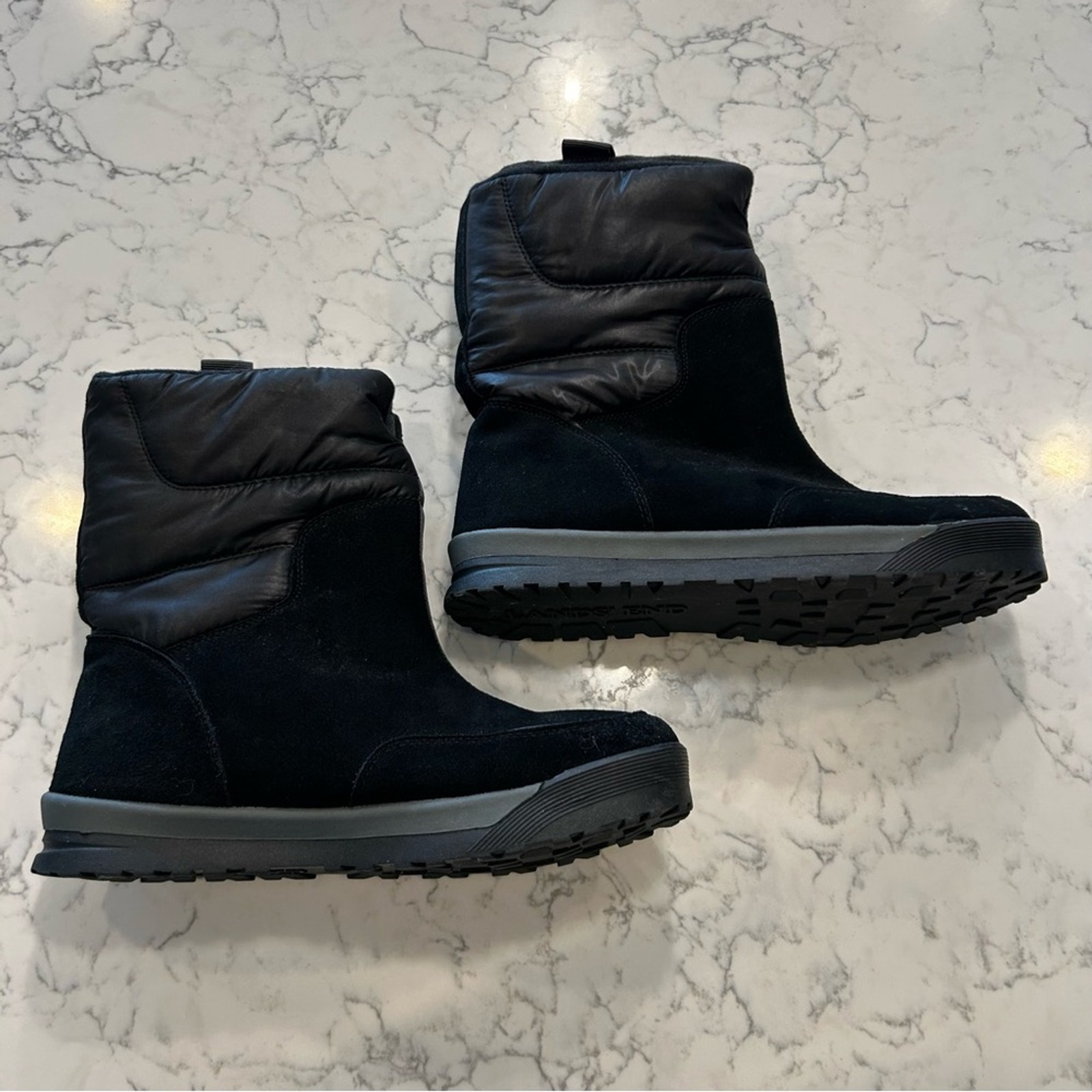 Lands End Black Leather Blend Winter Boots Size Woman’s 10