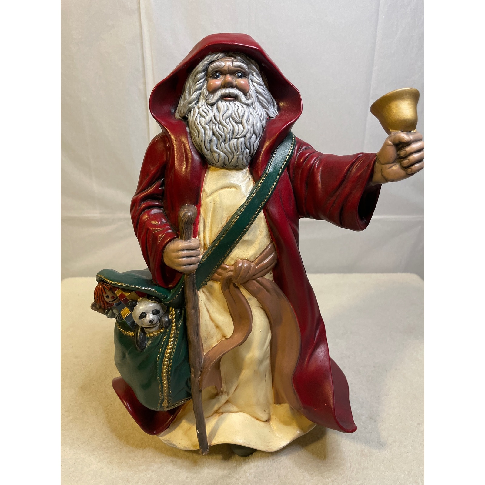 Atlantic Mold Santa Claus Panda Variant Ole St. Nick Ceramic 13 Statue-Bell