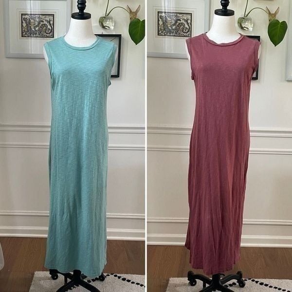 2 Universal Thread Cotton Sleeveless Dress Aqua Mauve M