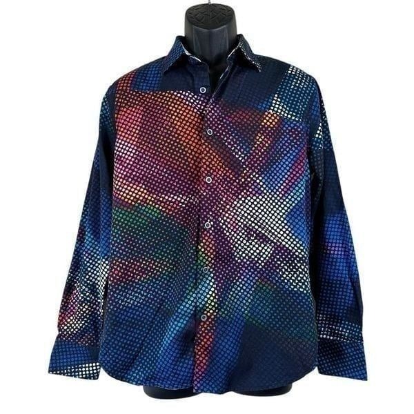 Robert Graham Inverness Abstract Art Long Sleeve Button Down Dress Shirt Men’s S