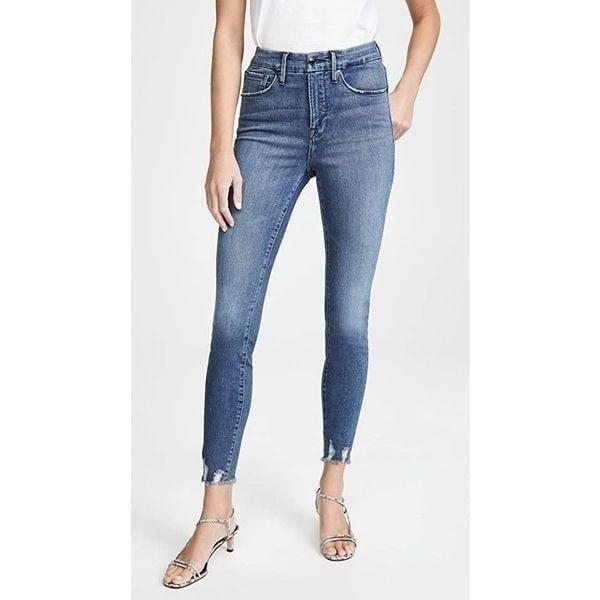 Good American Good Waist With Chewed Hem Jeans Sz 26