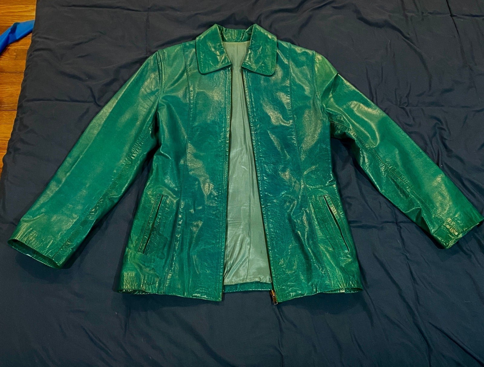 Vintage turquoise leather jacket