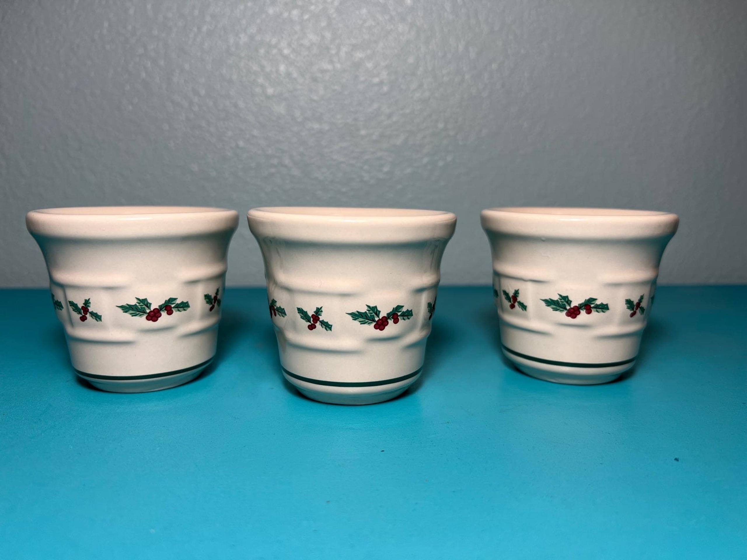 LONGABERGER Traditional Holly Votive cups