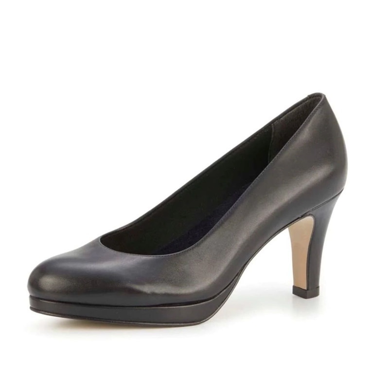WALKING CRADLES Women's Payton Heel Pump 9.5 NARROW Black Cashmere Leather NIB
