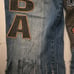 UNK NBA Teams Basketball Patches Y2K Baggy Denim Jeans Distressed Cut 38 Mens
