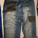 UNK NBA Teams Basketball Patches Y2K Baggy Denim Jeans Distressed Cut 38 Mens