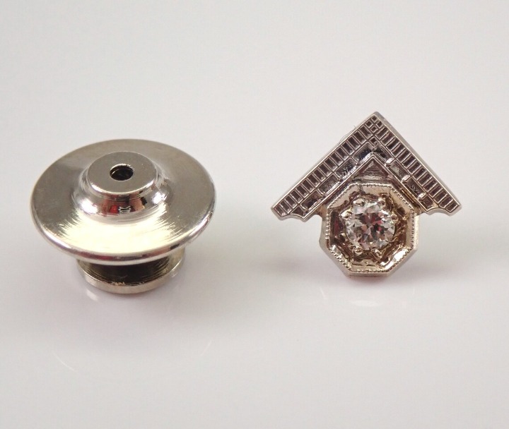 Vintage 14K Diamond Tie Tack Lapel Pin