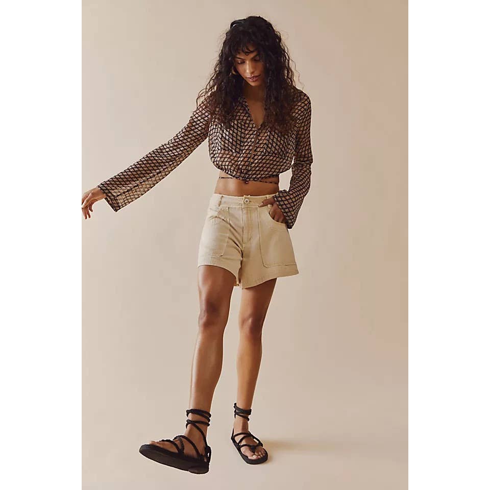 Free People Ouro Boros Structured Shorts in Hot Fudge Size XS