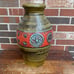 Bay Keramik 549-40 Large Pottery Art Vase West Germany Red Green Glaze