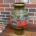 Bay Keramik 549-40 Large Pottery Art Vase West Germany Red Green Glaze