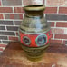 Bay Keramik 549-40 Large Pottery Art Vase West Germany Red Green Glaze