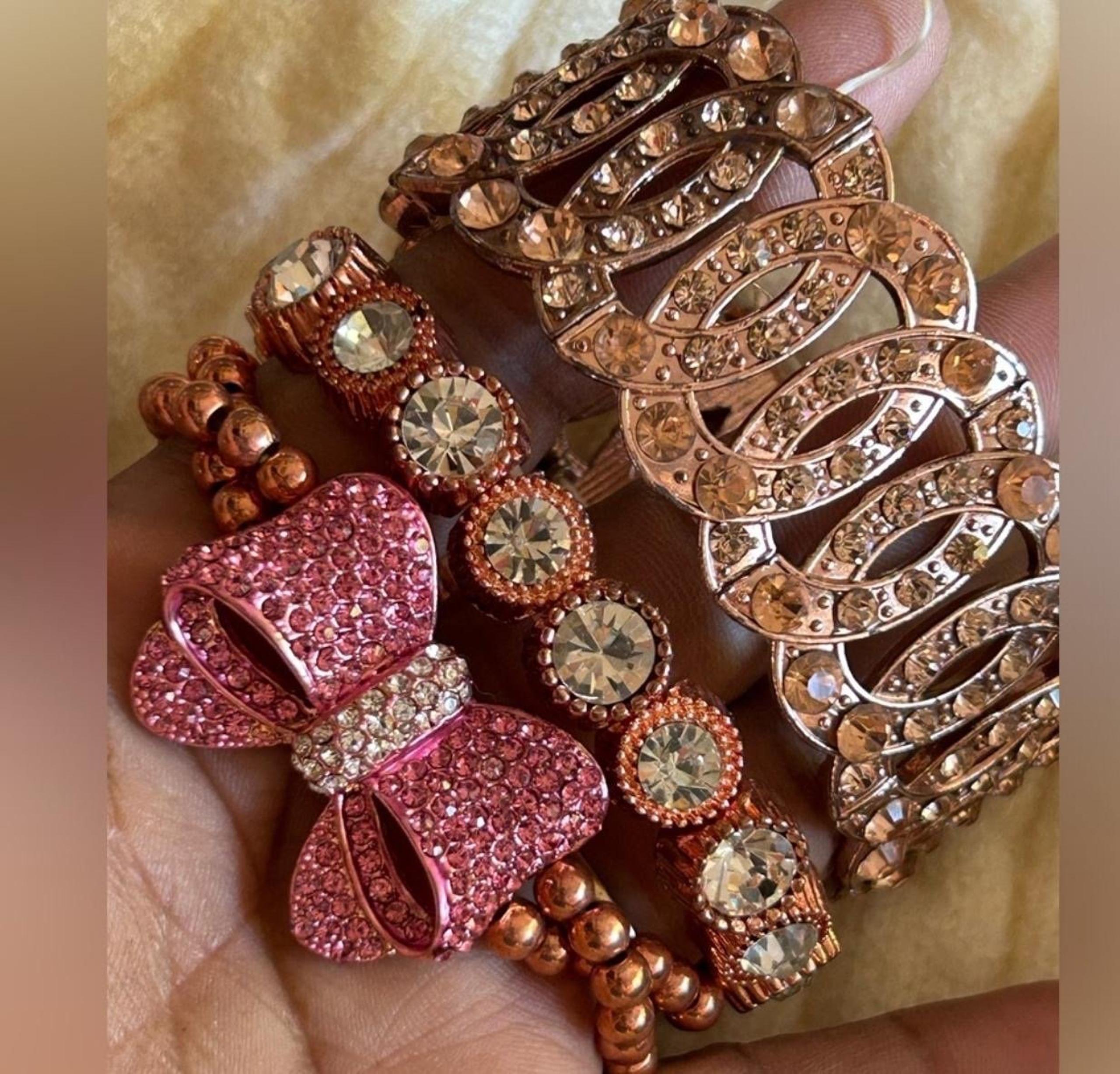 bracelet Pink ribbon and rose Gold