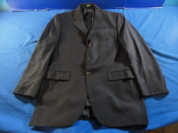 42R 3 BUTTON DESIGNER RALPH LAUREN BLACK SUIT JACKET COAT RC 1688