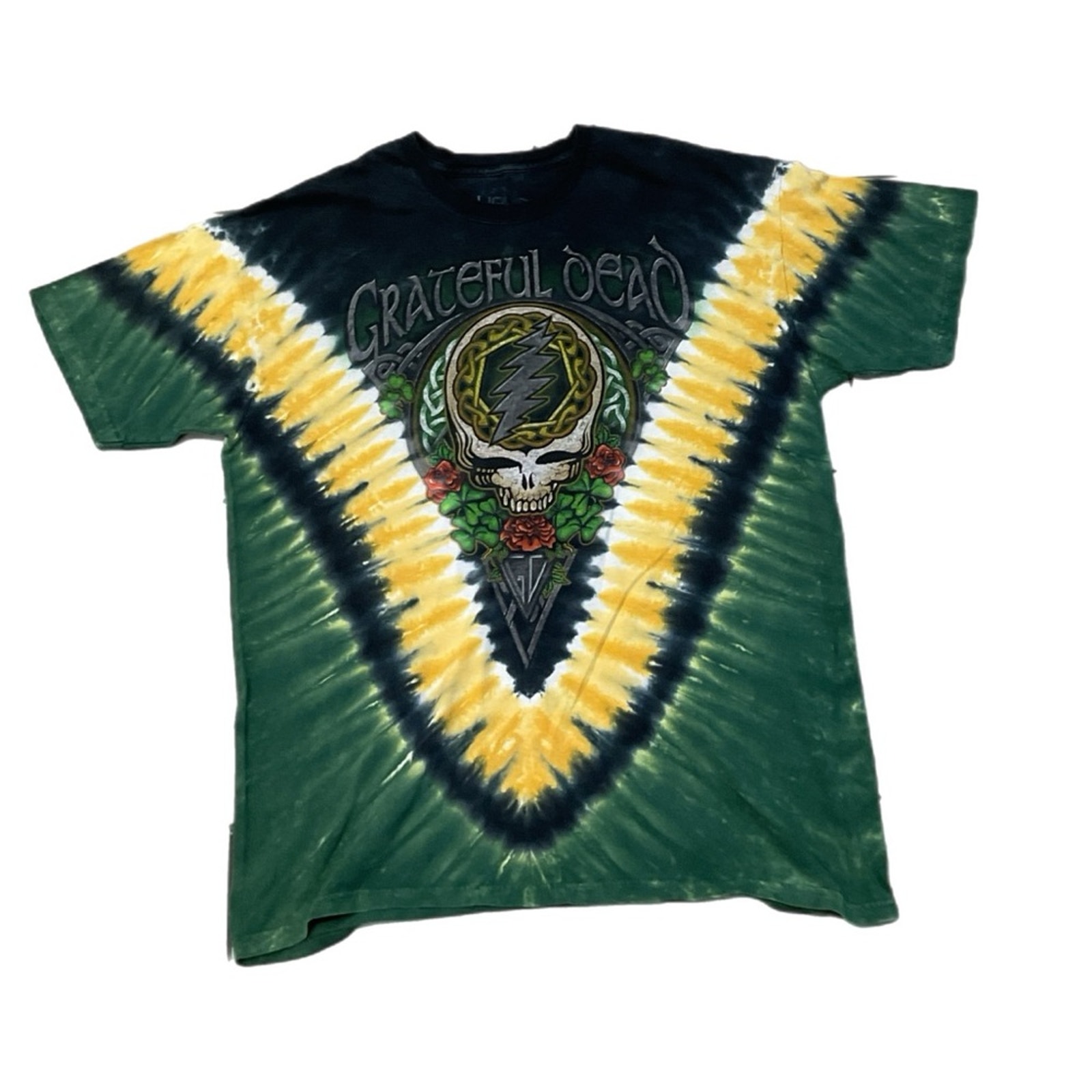 Grateful Dead Liquid Blue Tie-Dye Shamrock T-Shirt