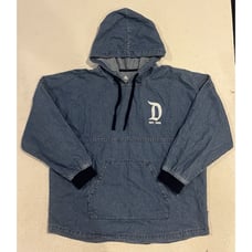 Disney Women Sweatshirt Large Blue Denim Spirit Jersey Hoodie Disneyland Resort