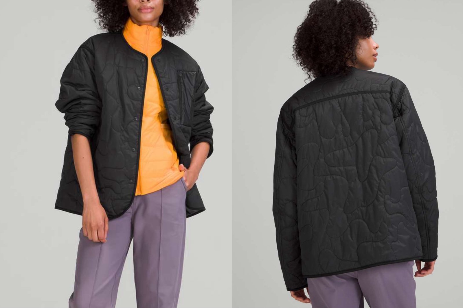 Lululemon Insulated Quilted Jacket Heathered Black Size 8
