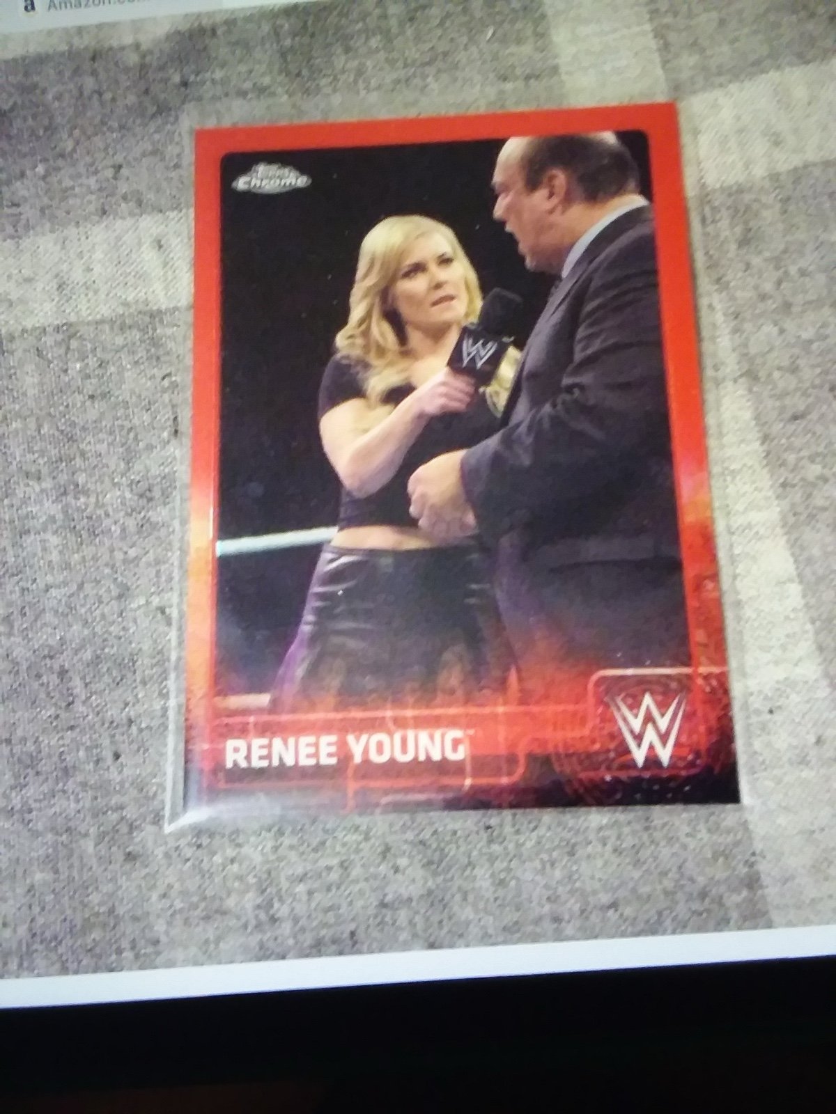 WWE RENEE YOUNG 2015 TOPPS CHROME RED REFRACTOR CARD SERIAL NUMBERED 2/5 RARE