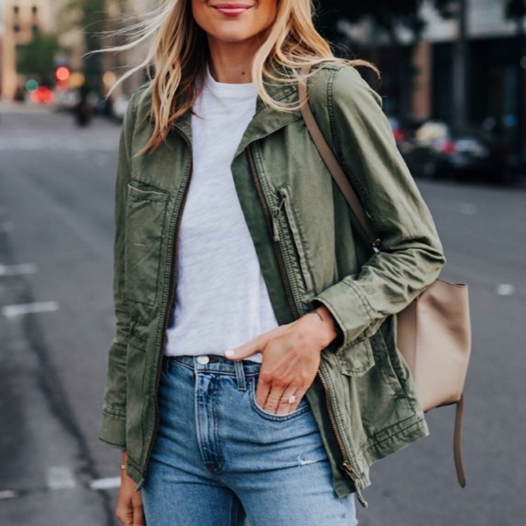 MADEWELL Fleet Utility Military Desert Olive Green Womens Jacket- XS
