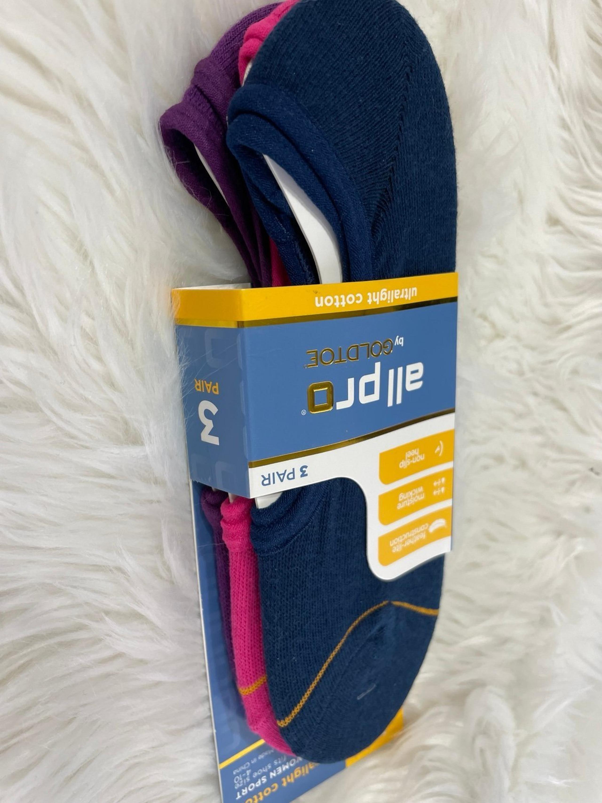 NWT Gold Toe Designer All Pro 3 pack No Show Cush & Tab Athletic Socks