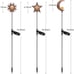 3-Pack Solar Lights Outdoor Garden Decorations Sun Moon Star Stake Light