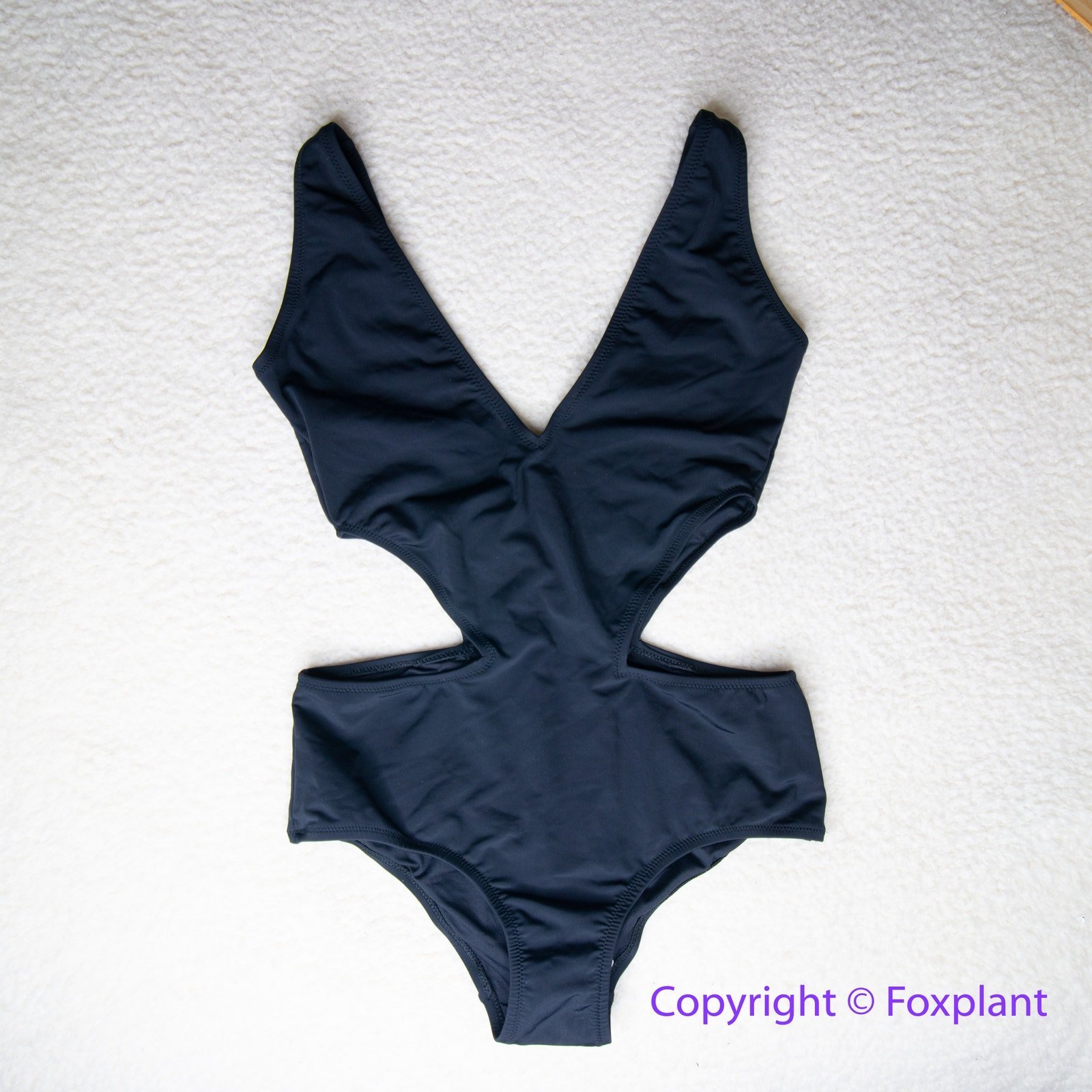 New! AllSisters rhombus one piece cutout black swimsuit, size. M