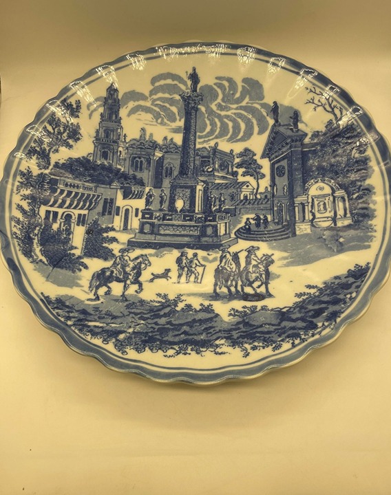 Vintage Victoria Ironstone Blue and White 12 Platter