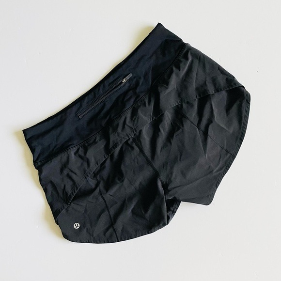 Lululemon SIZE 8 TALL Speed Up MR midrise 4” shorts in black