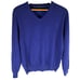 Men's Club Room Sweater Merino Wool Blue V Neck Nordic Alpine Ski Outdoors Large