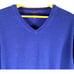 Men's Club Room Sweater Merino Wool Blue V Neck Nordic Alpine Ski Outdoors Large