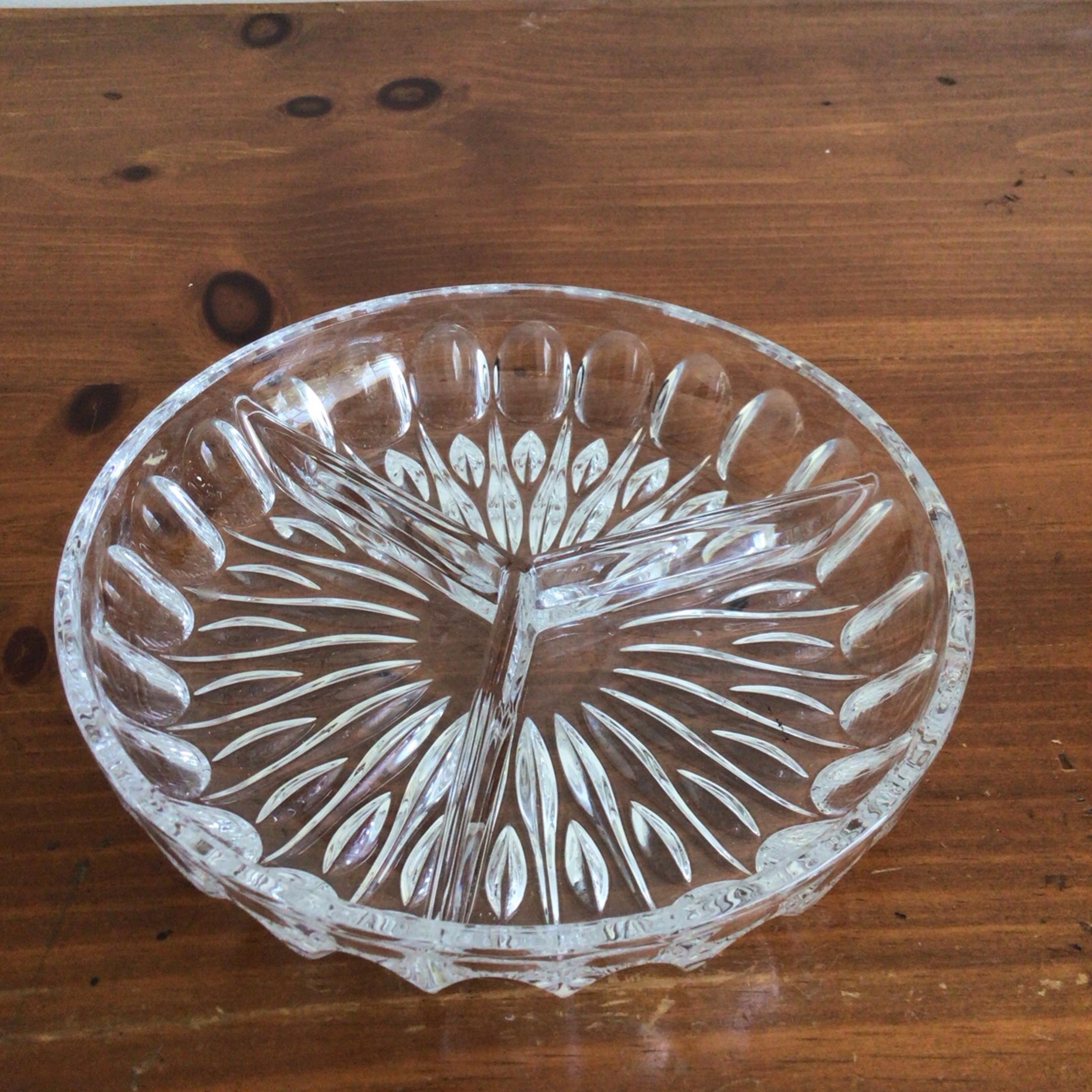 Vintage Gorham Full-Lead Crystal Kingsbury Relish Tray 7 1/2" West Germany