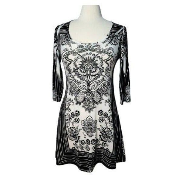 Women's Dress Medium Shift Long Sleeve A-line Stretchy Midi Dress Size M NWOT