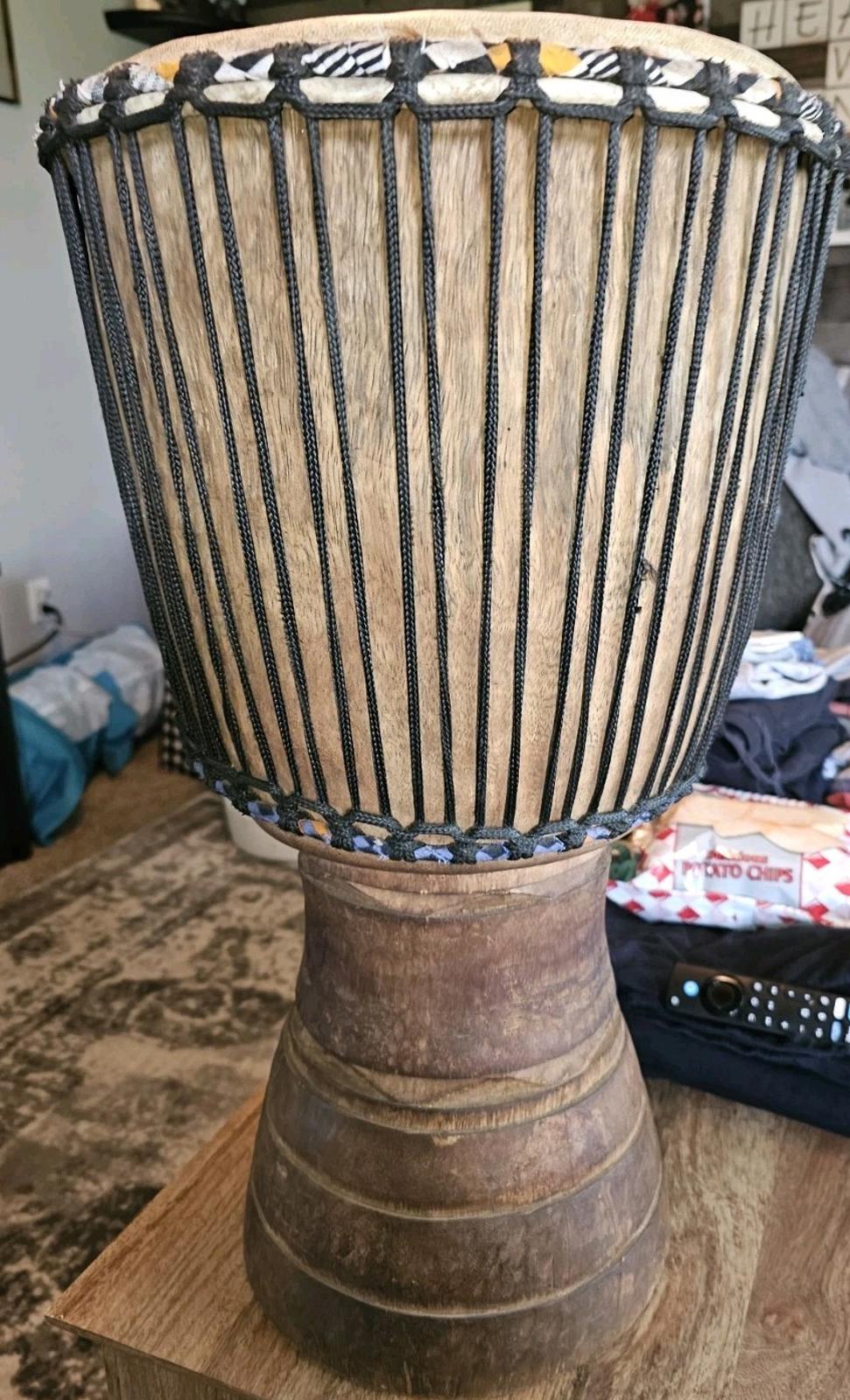 Djembe Drum Full Size African Handmade Carved