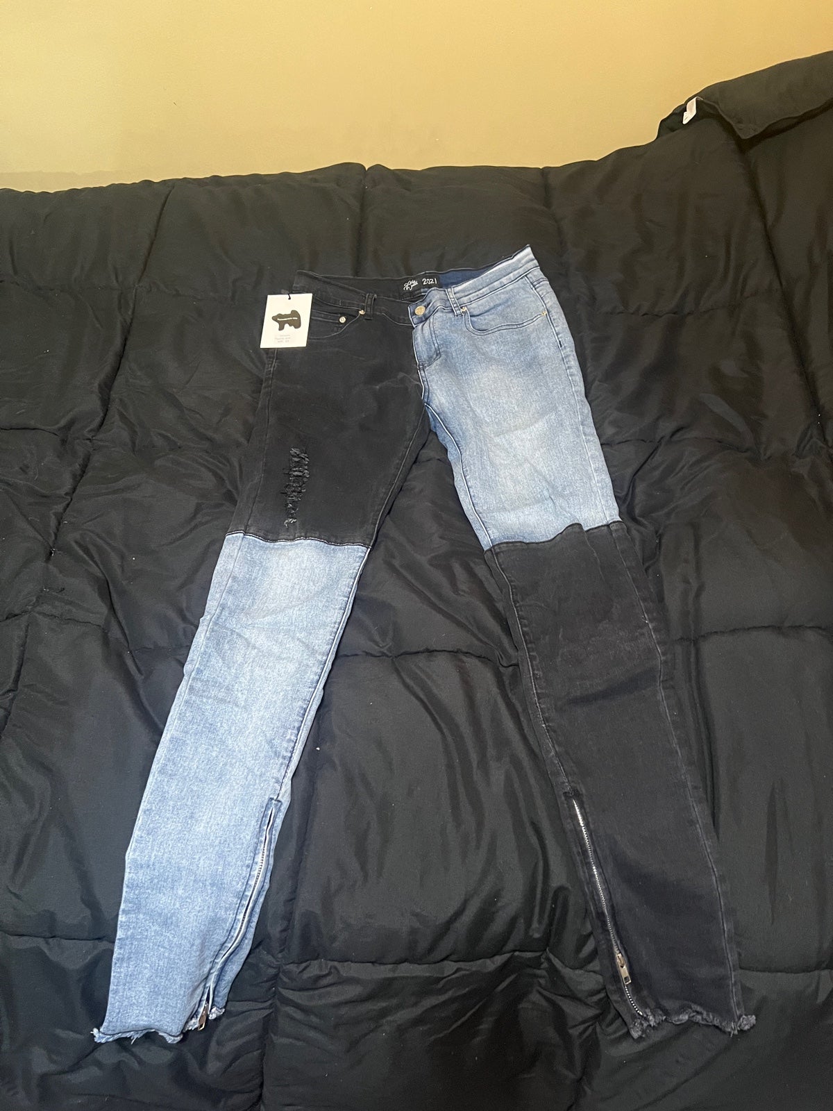 FILTHY WEALTH CLOTHING split denim jeans