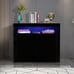 Modern Storage Display Cabinet with LED Light, Black
